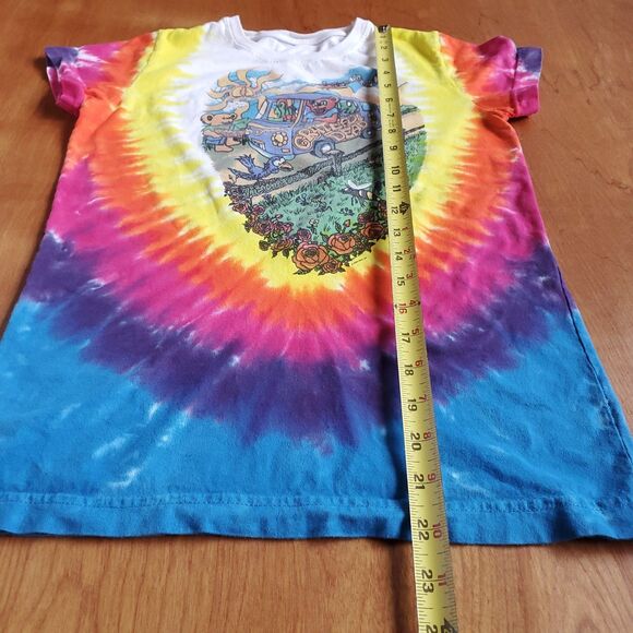 Grateful Dead T Shirt Girls M Summer Tour Bus Tie Dye Liquid Blue Modern Tee - Picture 8 of 9